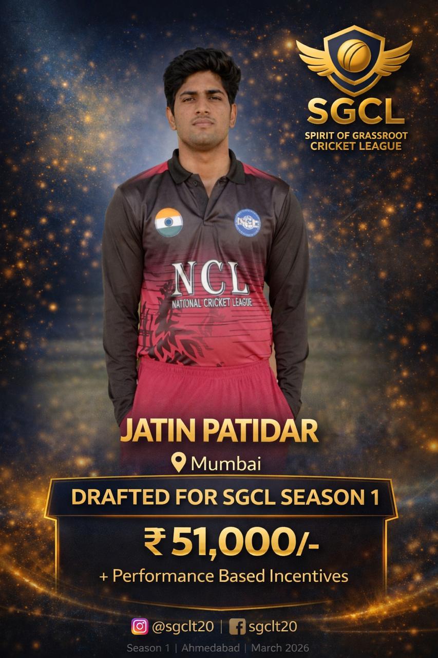 Drafted player of SGCL Cricket League Season 1