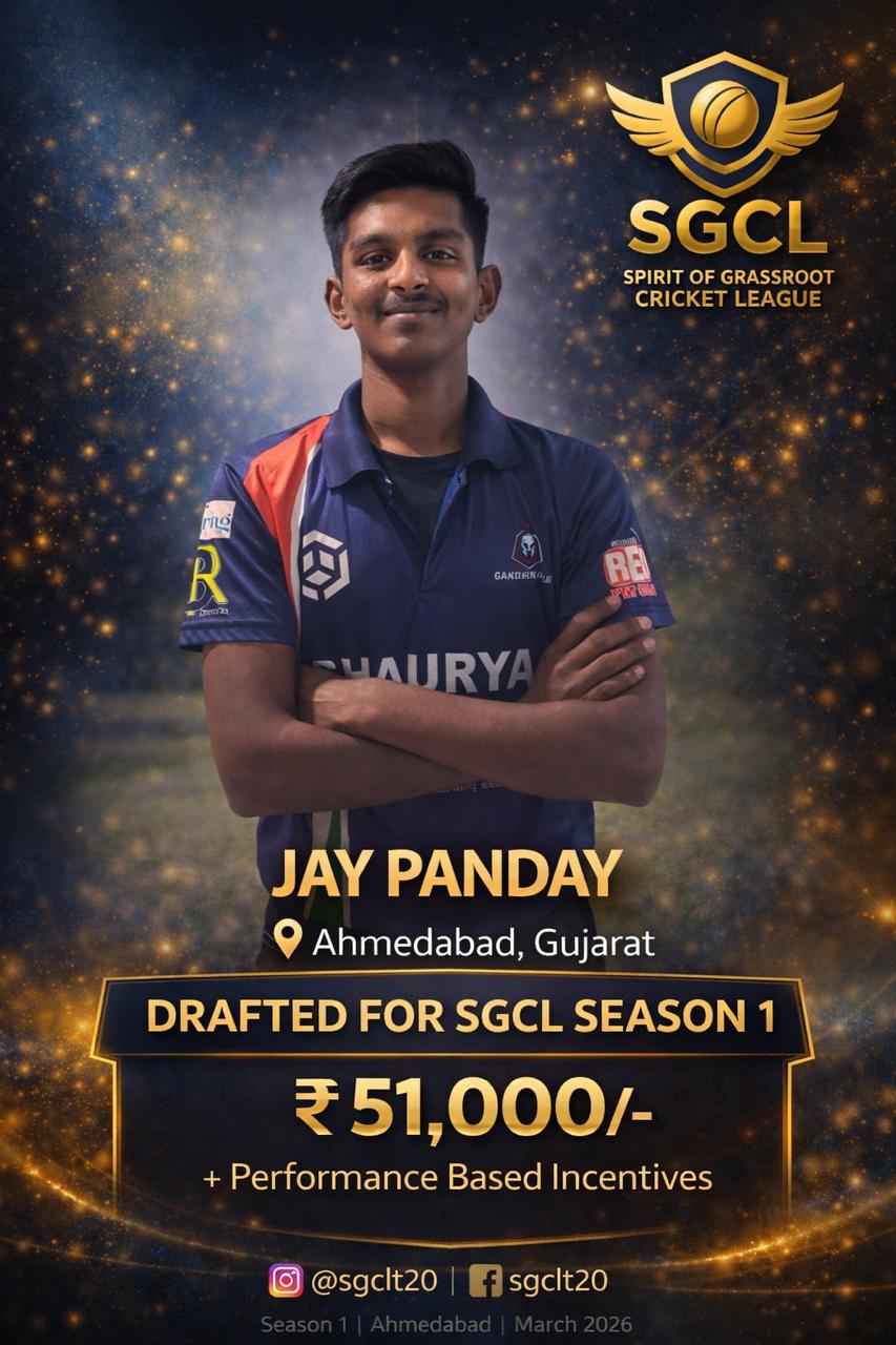 Drafted player of SGCL Cricket League Season 1
