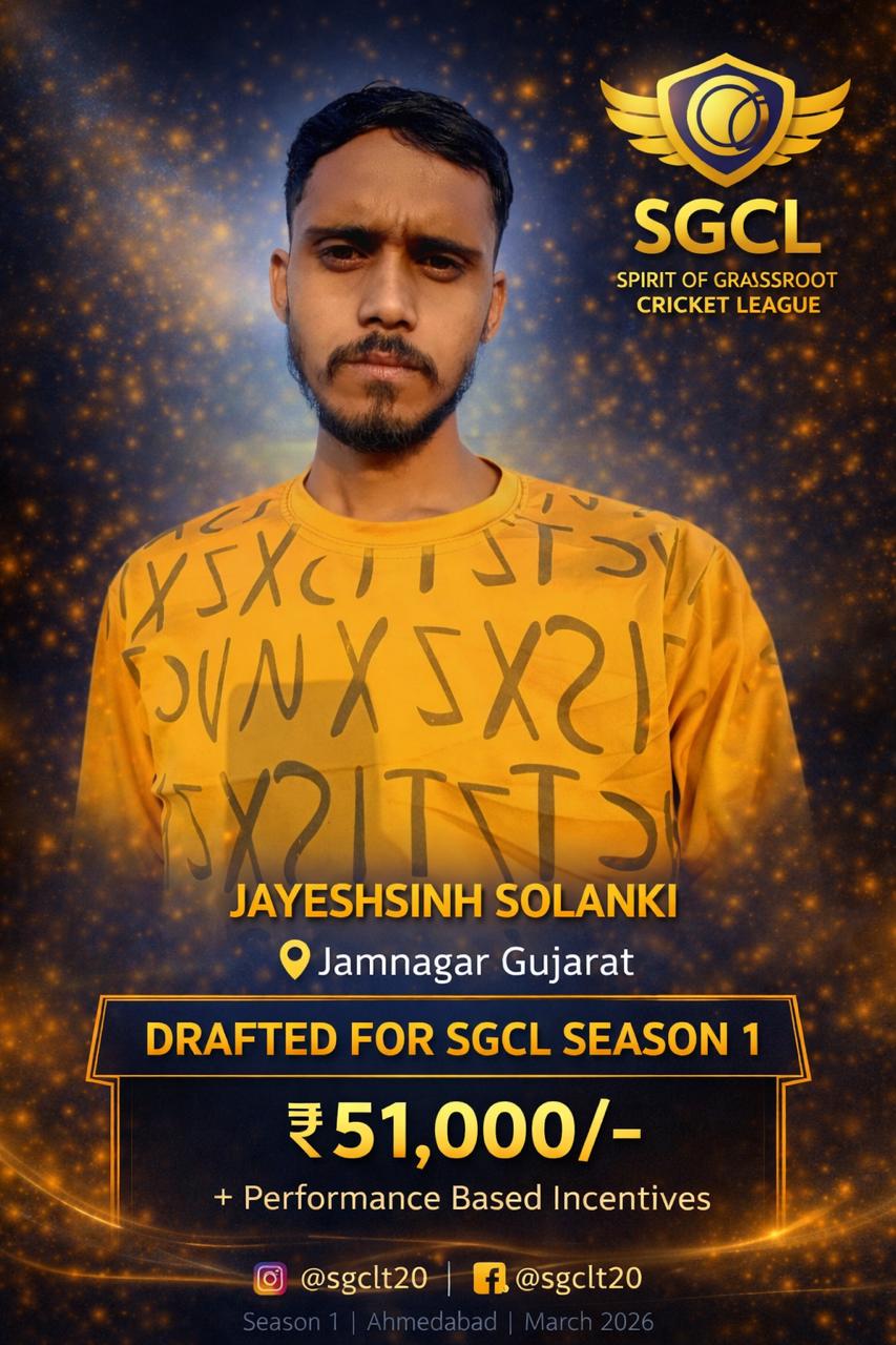 Drafted player of SGCL Cricket League Season 1