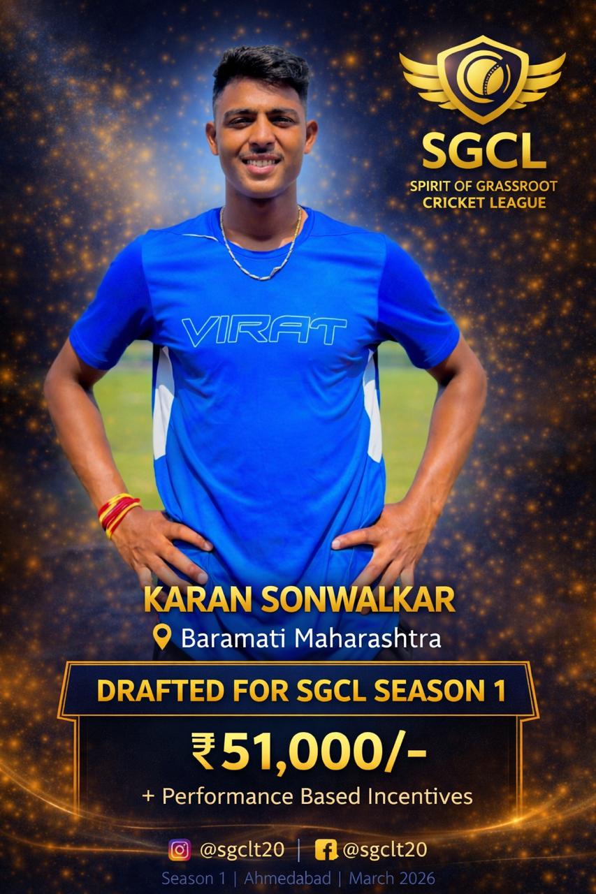 Drafted player of SGCL Cricket League Season 1