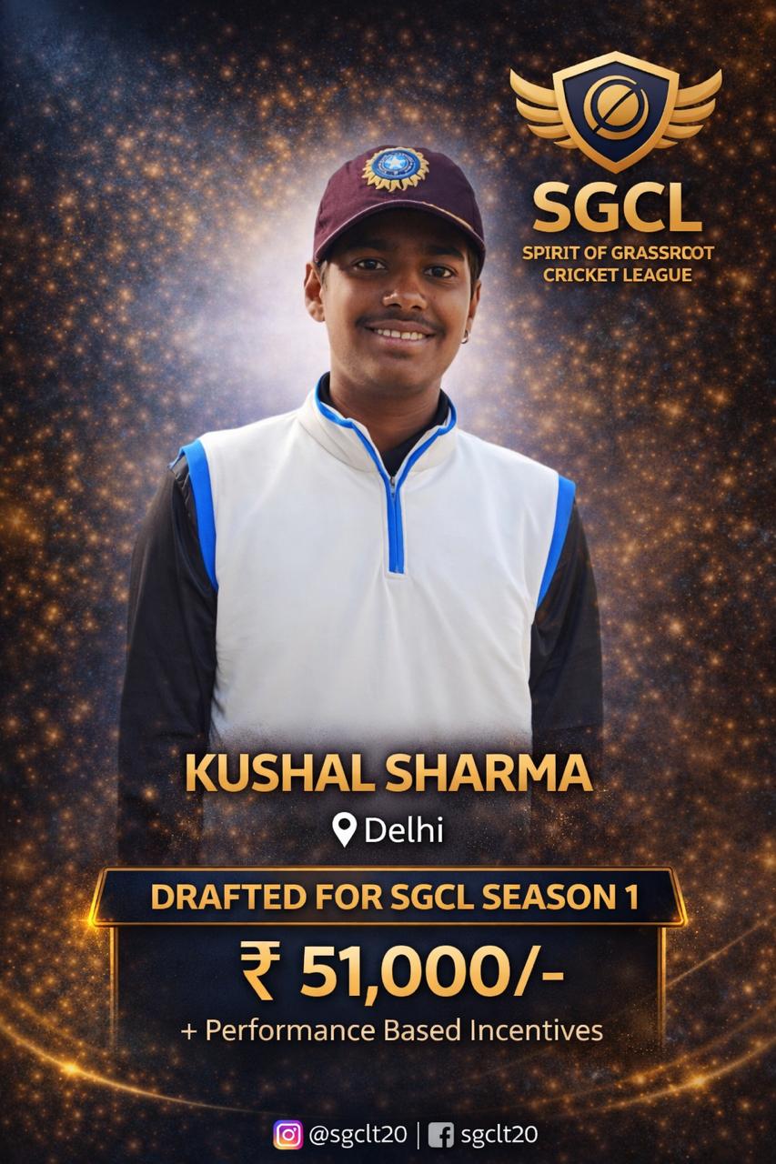 Drafted player of SGCL Cricket League Season 1