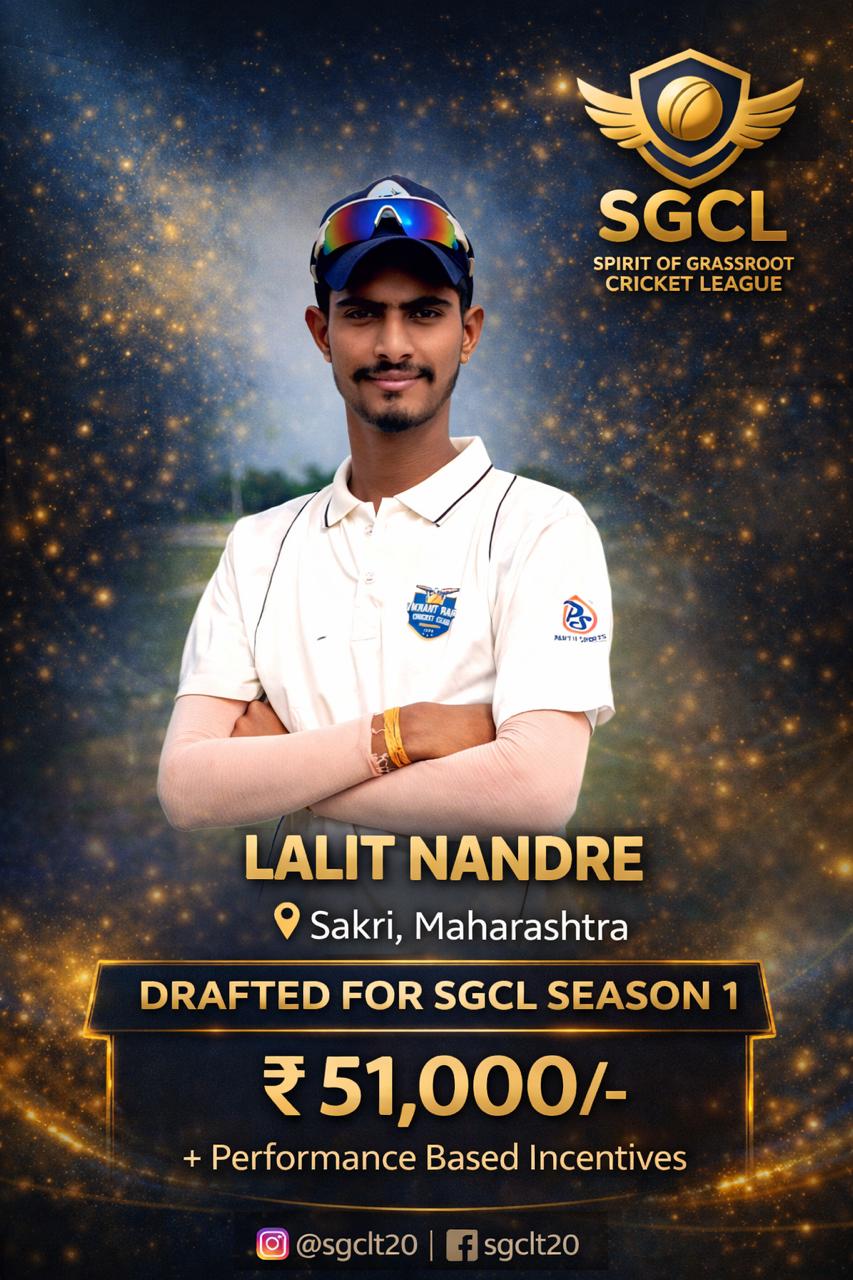 Drafted player of SGCL Cricket League Season 1