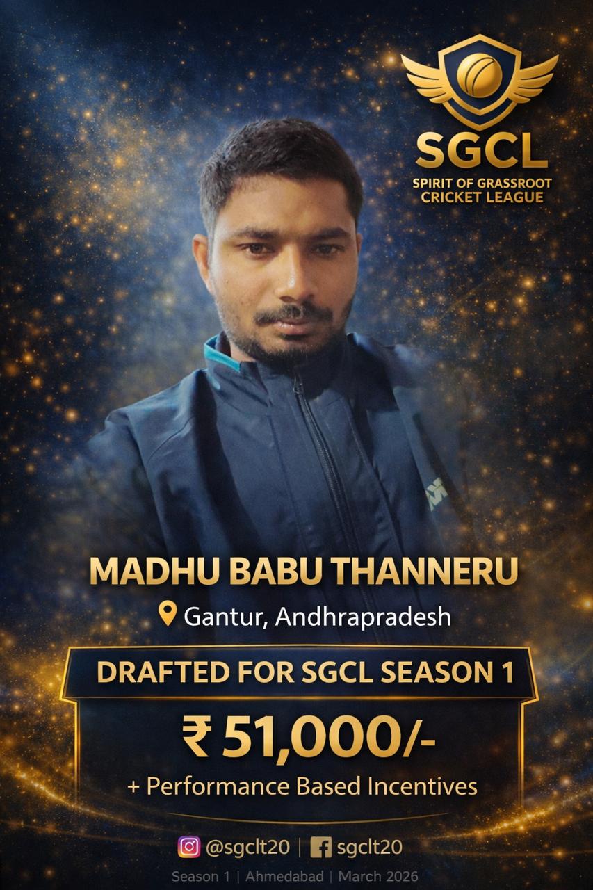 Drafted player of SGCL Cricket League Season 1