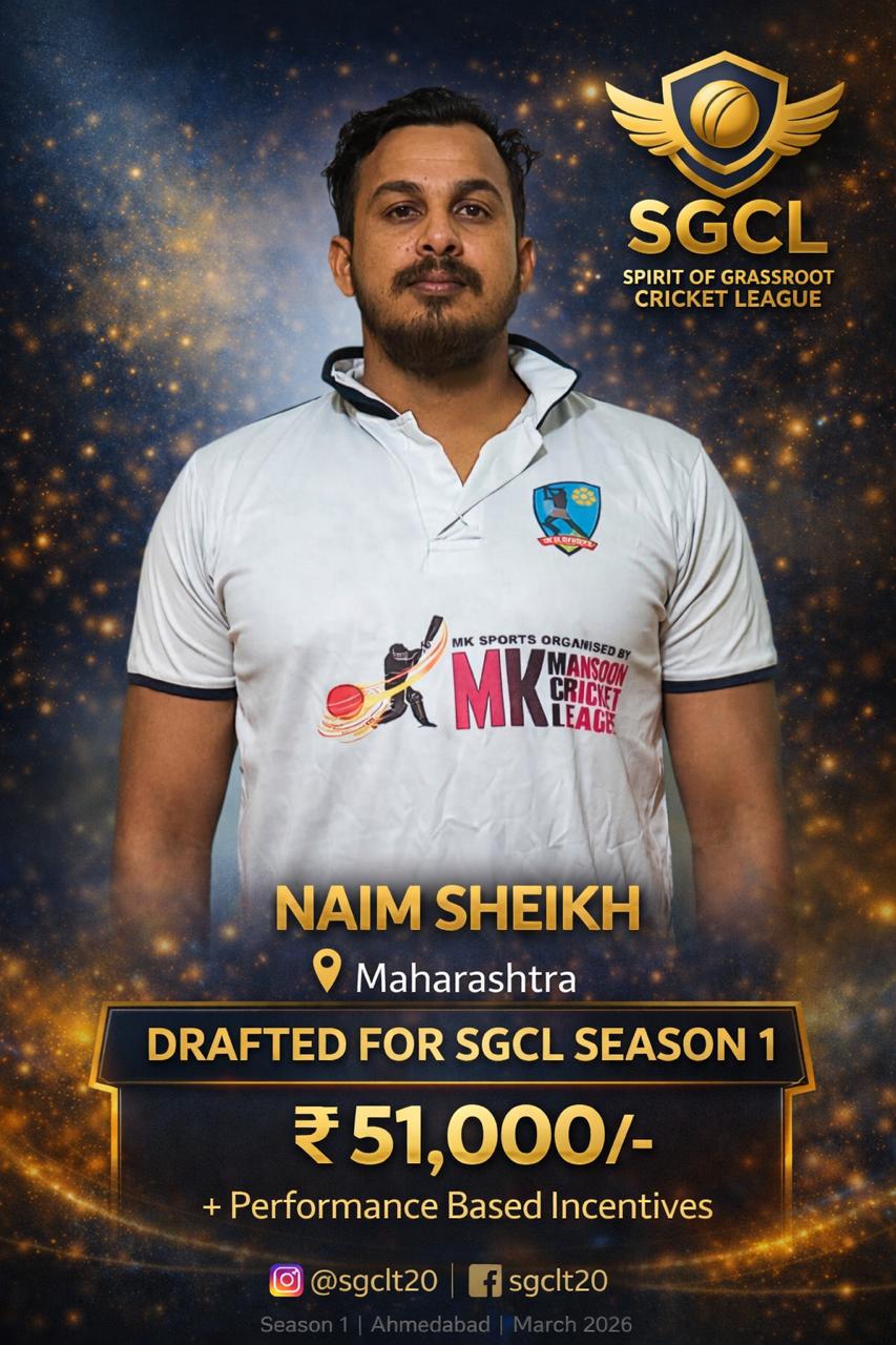Drafted player of SGCL Cricket League Season 1