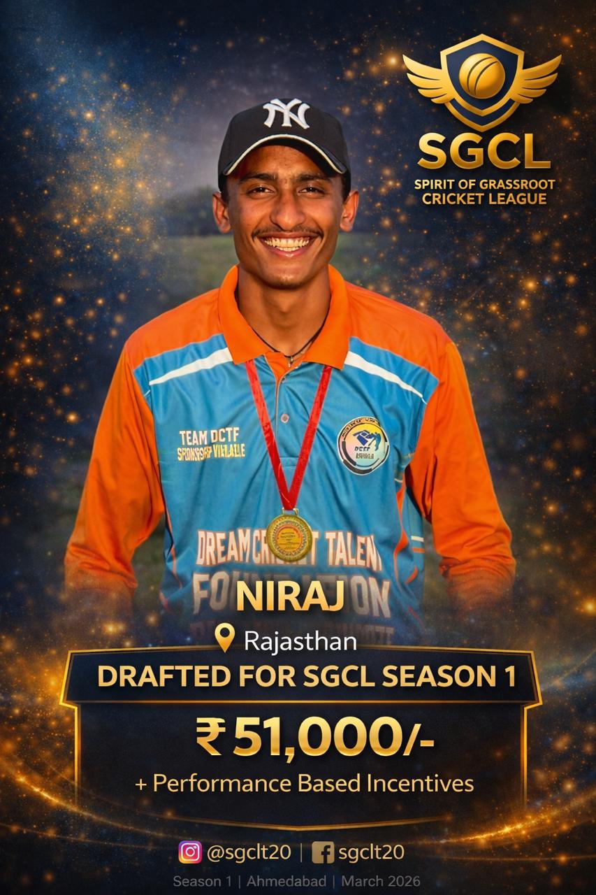 Drafted player of SGCL Cricket League Season 1