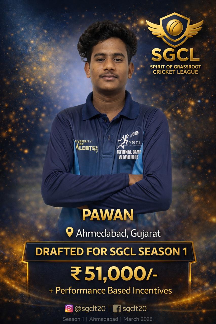 Drafted player of SGCL Cricket League Season 1