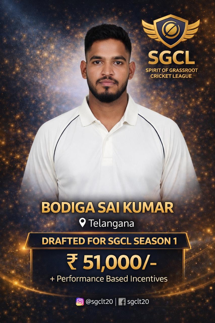 Drafted player of SGCL Cricket League Season 1