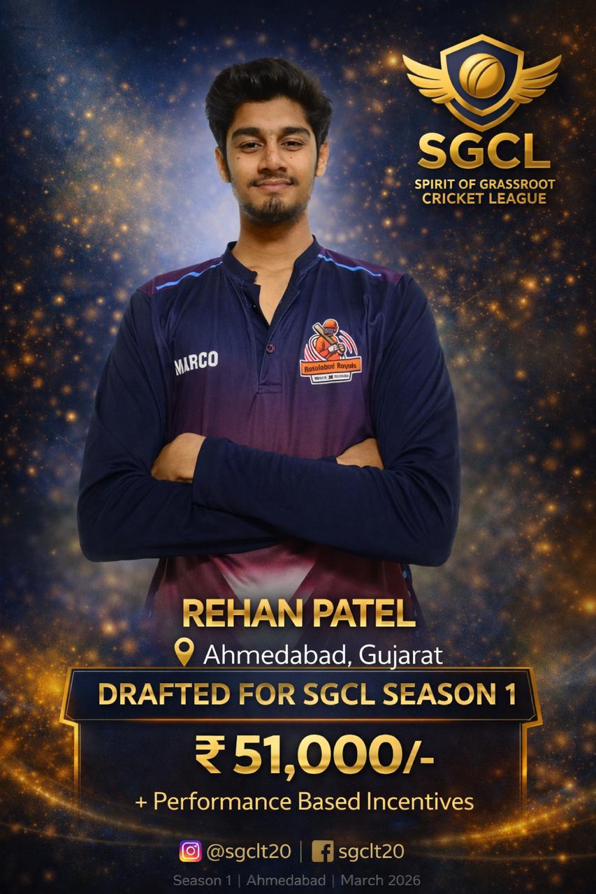 Drafted player of SGCL Cricket League Season 1