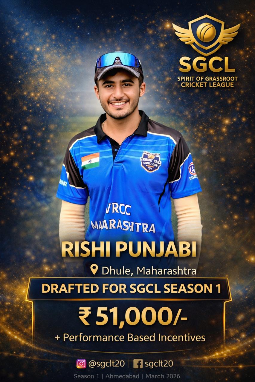 Drafted player of SGCL Cricket League Season 1