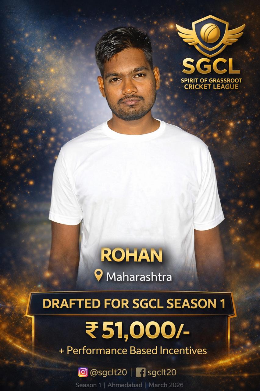 Drafted player of SGCL Cricket League Season 1