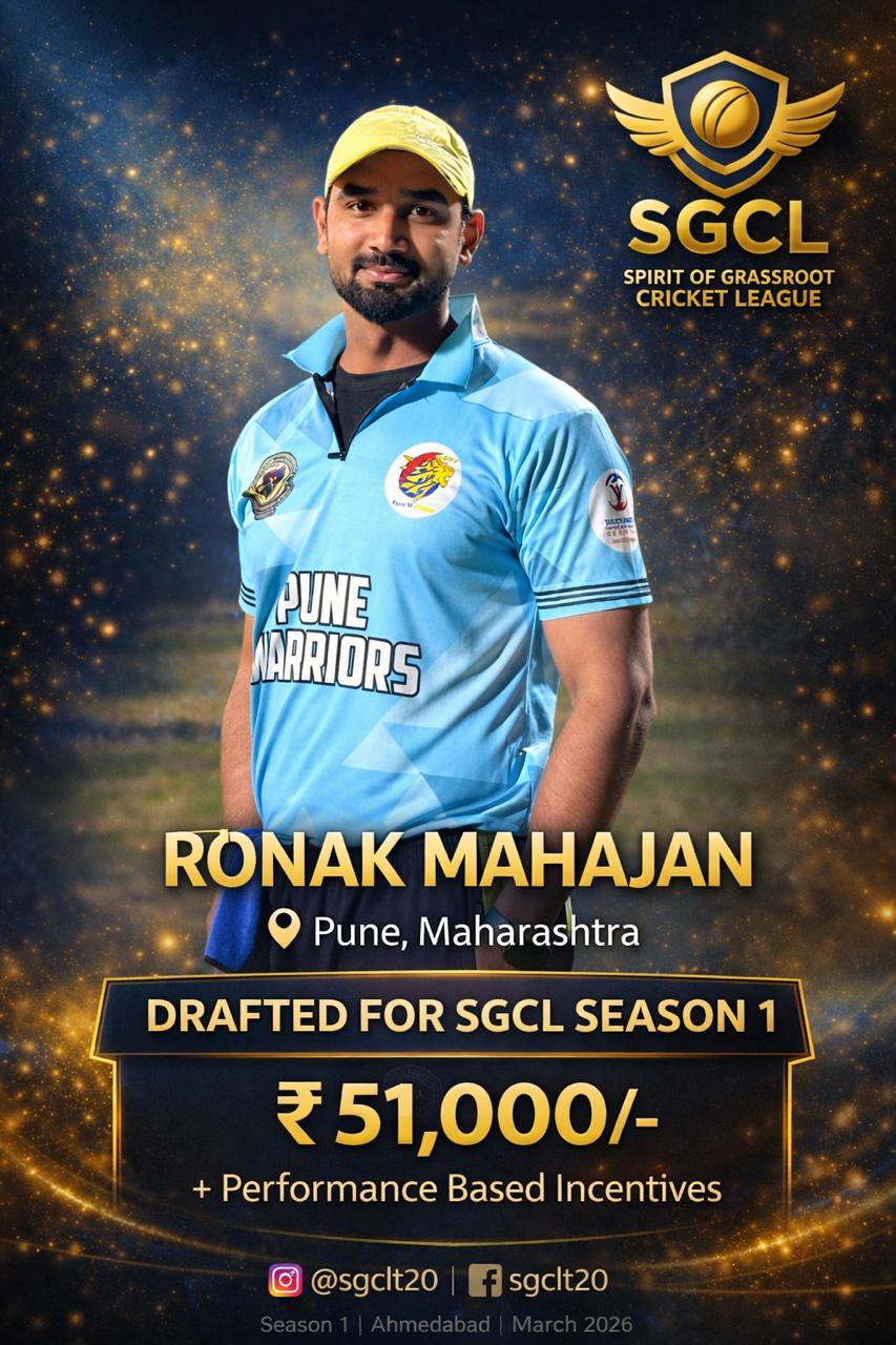 Drafted player of SGCL Cricket League Season 1