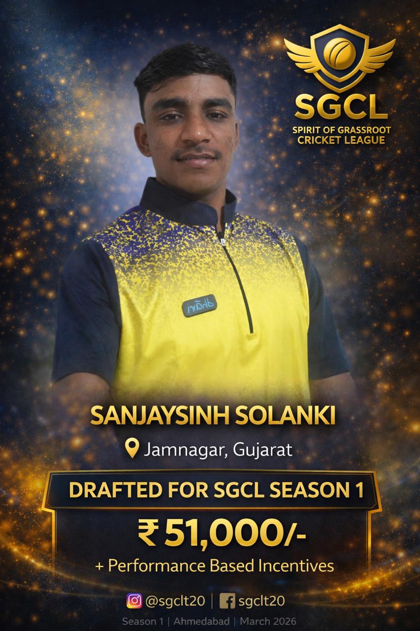 Drafted player of SGCL Cricket League Season 1