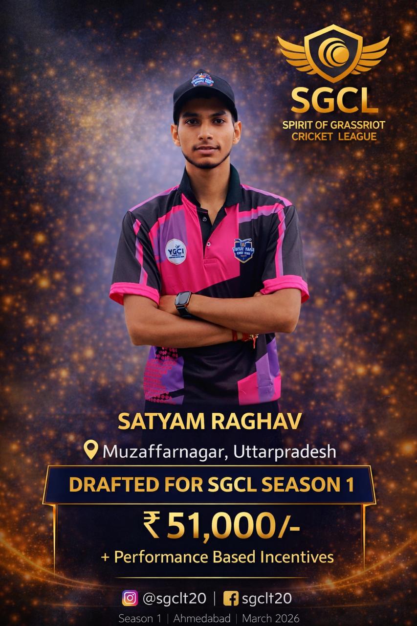 Drafted player of SGCL Cricket League Season 1
