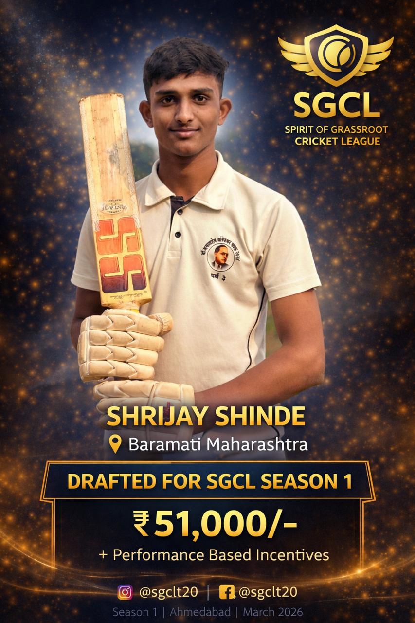 Drafted player of SGCL Cricket League Season 1