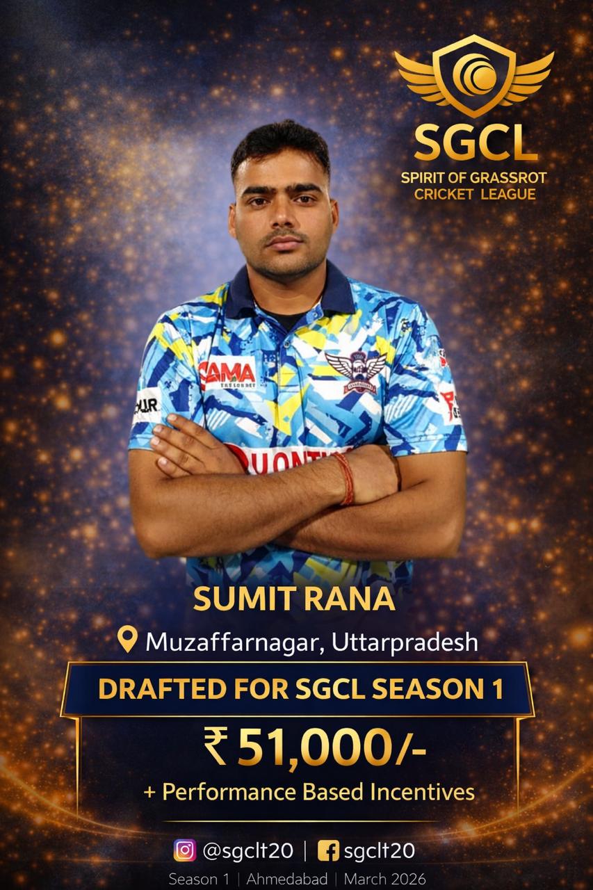 Drafted player of SGCL Cricket League Season 1