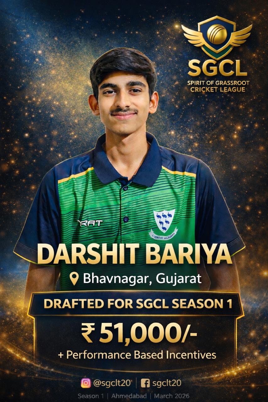 Drafted player of SGCL Cricket League Season 1