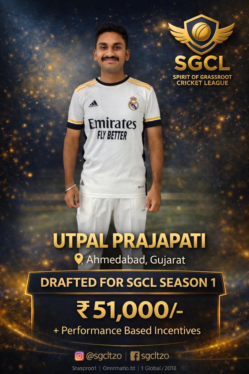 Drafted player of SGCL Cricket League Season 1