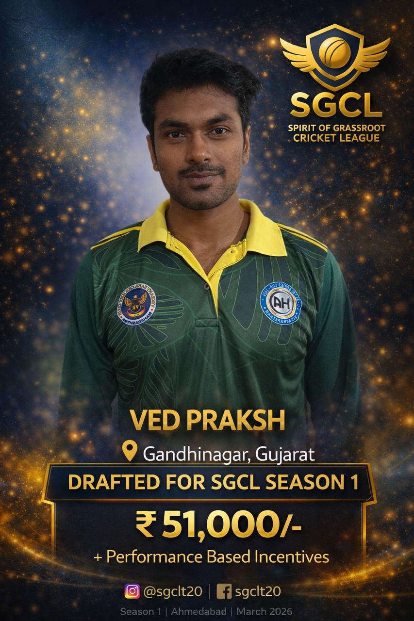 Drafted player of SGCL Cricket League Season 1