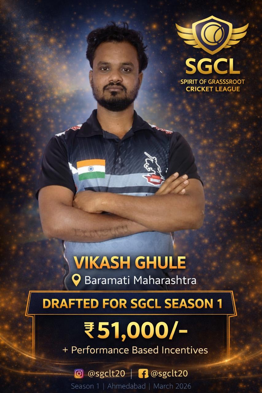 Drafted player of SGCL Cricket League Season 1