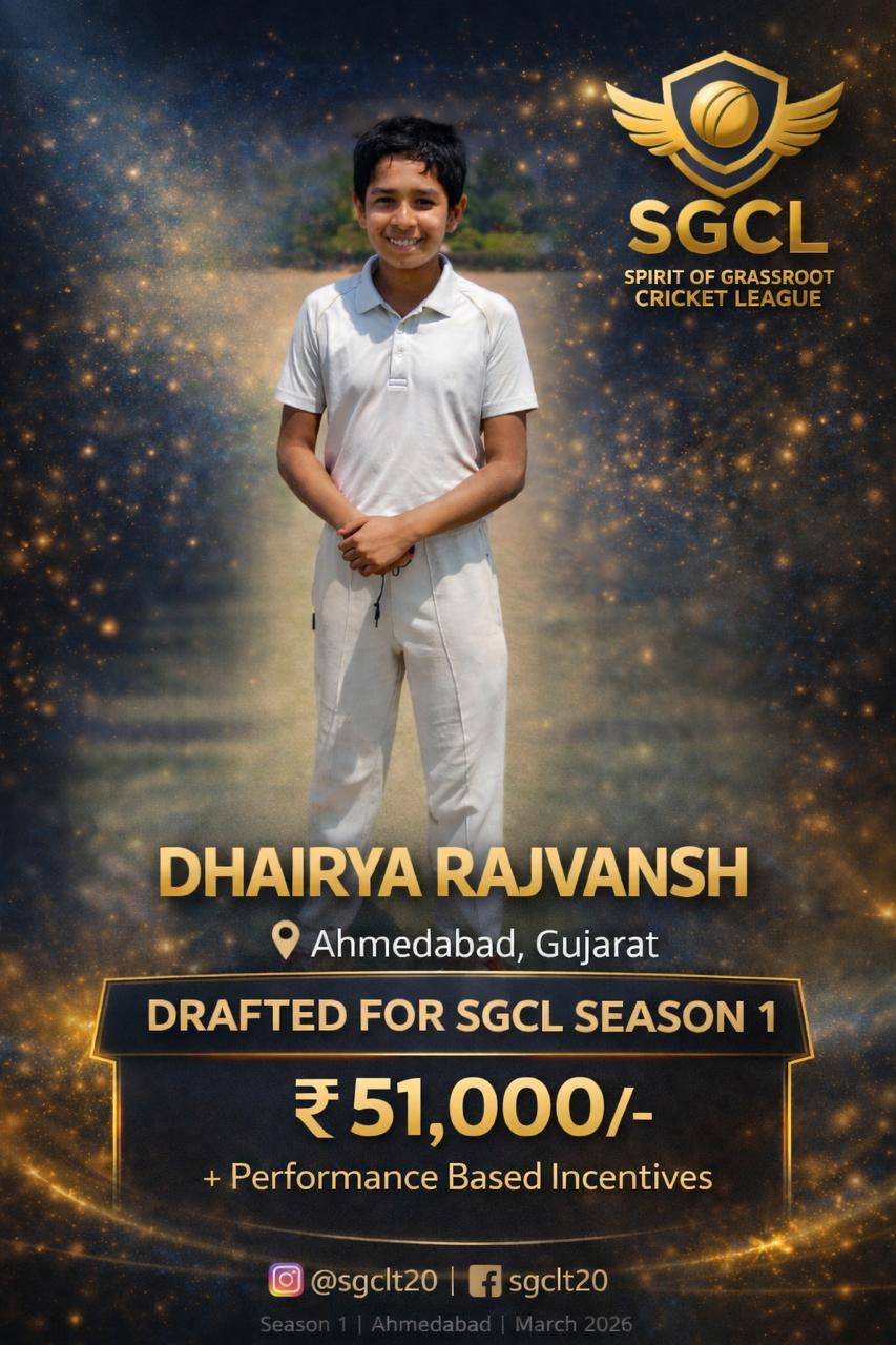 Drafted player of SGCL Cricket League Season 1