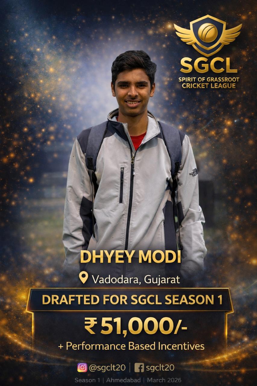 Drafted player of SGCL Cricket League Season 1