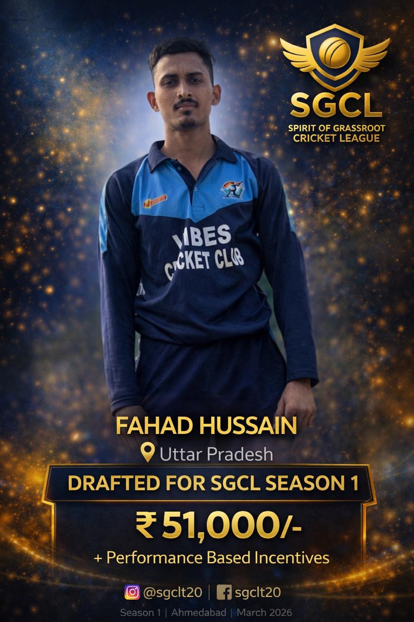 Drafted player of SGCL Cricket League Season 1